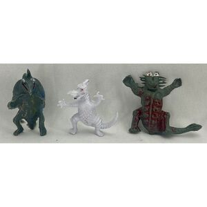 Lot of 3 Vintage D&D Chinasaurs Pincer  & Armadillo‎ & Huggy Dragon Plastic 2"